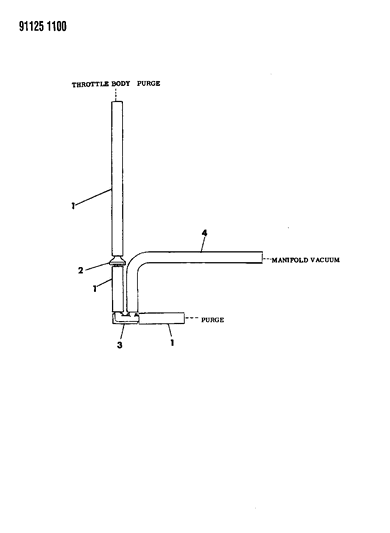 1991 Chrysler Town & Country Emission Hose Harness Diagram 2