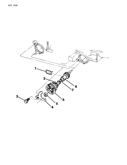 1984 Chrysler Fifth Avenue Pinion & Adapter - Speedometer Cable Drive Diagram 2