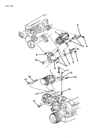 1985 Dodge D250 Mountings - Air Conditioner Compressor Diagram