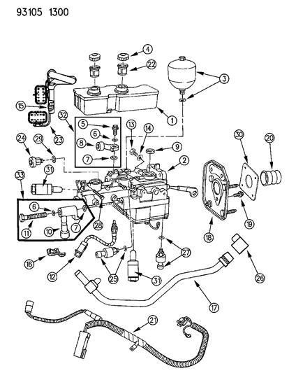 1993 Dodge Caravan Hydraulic Assembly-Assembly - Brake Anti-Lock As PUR Diagram for R4683474