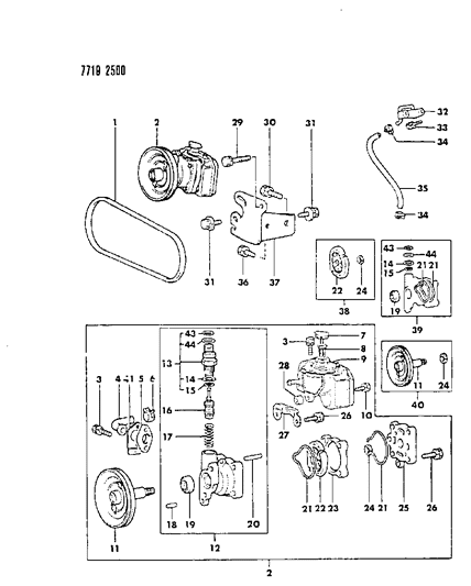 1987 Dodge Raider Power Steering Pump Diagram