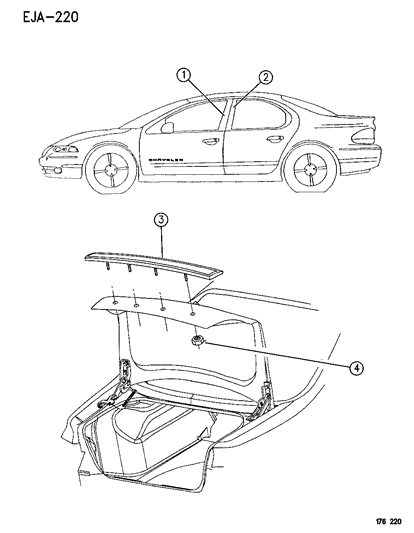 1996 Dodge Stratus Applique Diagram