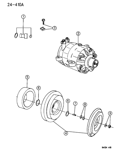 1994 Chrysler LeBaron A/C Compressor Diagram 2