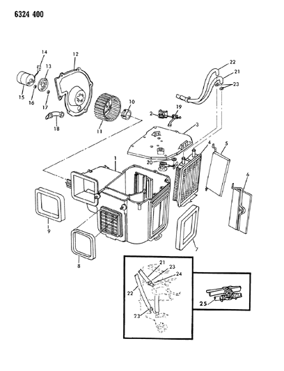 1986 Dodge Ram Wagon Motor, Heater Diagram for 4443101