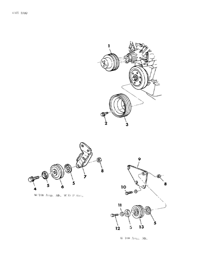 1984 Dodge W350 Drive Pulleys Diagram 2