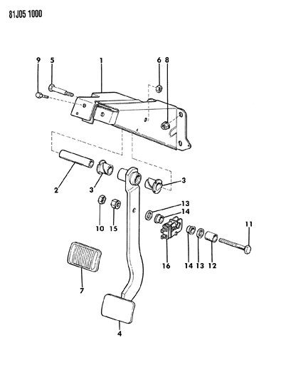 1986 Jeep Comanche Brake Pedal Diagram
