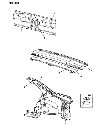 1987 Dodge Shadow Liftgate Opening Panel Diagram