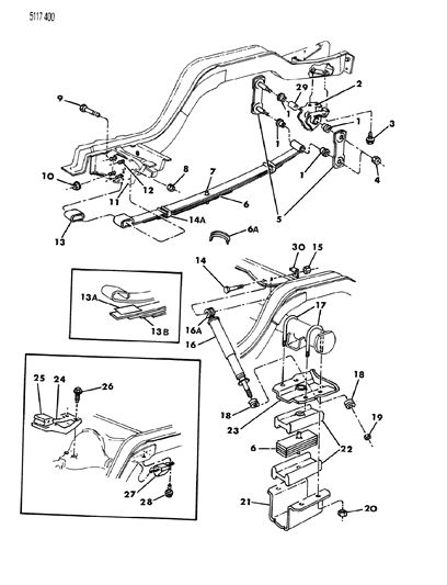 1985 Chrysler Fifth Avenue SUPT-Rear Suspension Pin CAREAR Bumper Diagram for 3845249