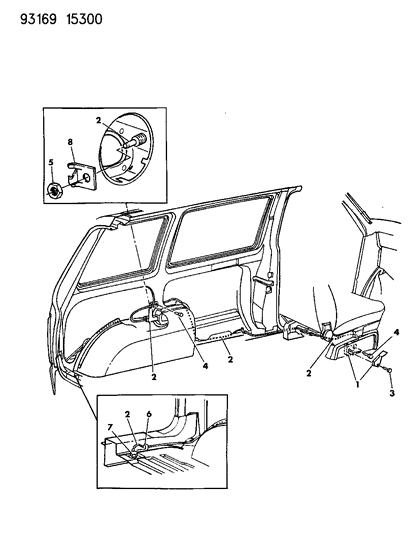 1993 Chrysler Town & Country Fuel Filler Release Diagram