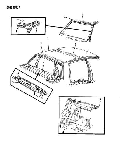 1989 Dodge Spirit Roof Panel Diagram
