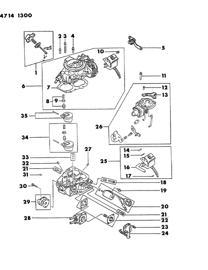 1984 Dodge Colt Carburetor Inner Parts Diagram 1