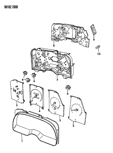1990 Dodge Daytona Instrument Panel Cluster Diagram