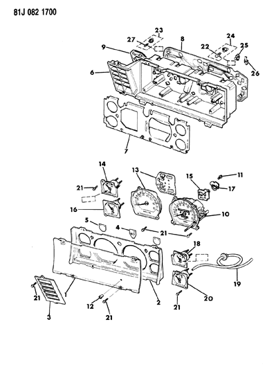 1984 Jeep Wagoneer Instrument Cluster Diagram 1
