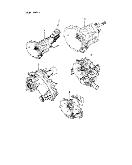 1986 Dodge Colt Transmission, Transaxle, Transfer Case, Assemblies manual Trans., And Gasket Packages Diagram