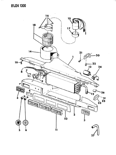 1985 Jeep Wrangler Air Conditioner And Heater Control Diagram for J8129018