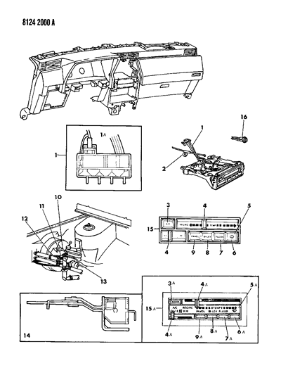1988 Dodge Lancer Switch & Lever A/C Cont Lc Diagram for 3849882