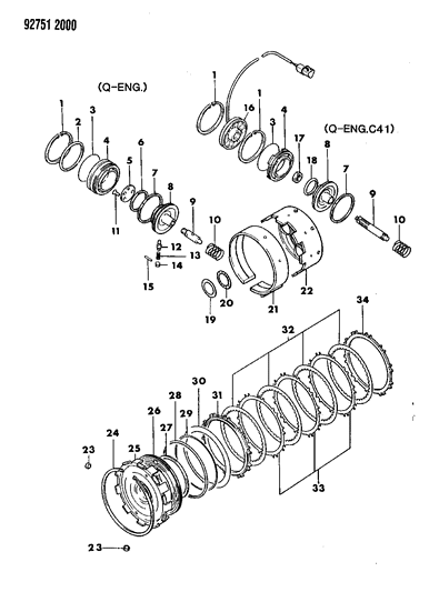 1993 Dodge Stealth Ring Automatic Transmission L R Brake Wave Diagram for MD719830