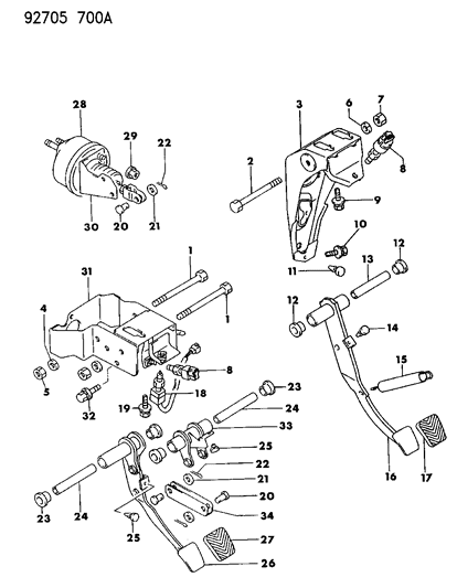1994 Dodge Stealth Brake Pedal Diagram 1