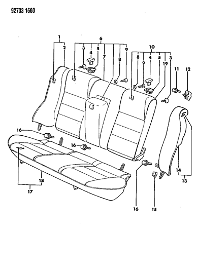 1992 Dodge Colt Rear Seat Diagram 3