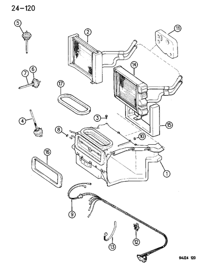 1994 Jeep Cherokee ACTUATOR-Heater Vacuum Diagram for 4644597