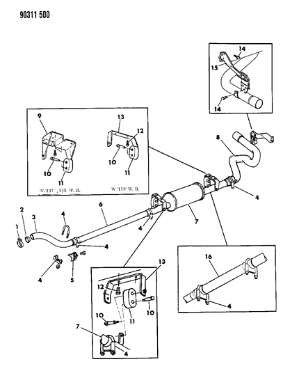 1990 Dodge Ramcharger Exhaust System Diagram 4