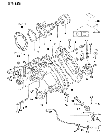 1990 Dodge Ram 50 Case & Miscellaneous Parts Diagram