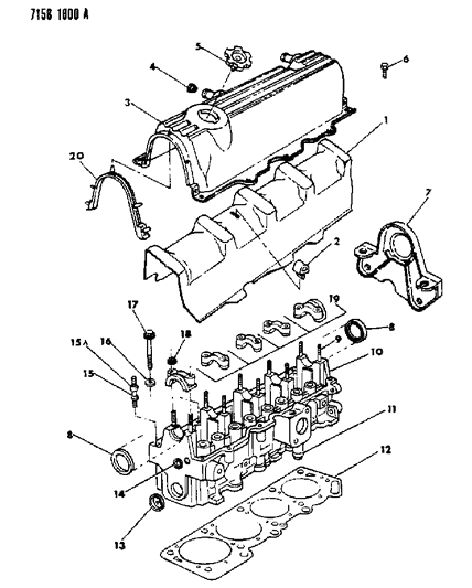 1987 Chrysler LeBaron Cylinder Head Diagram 2