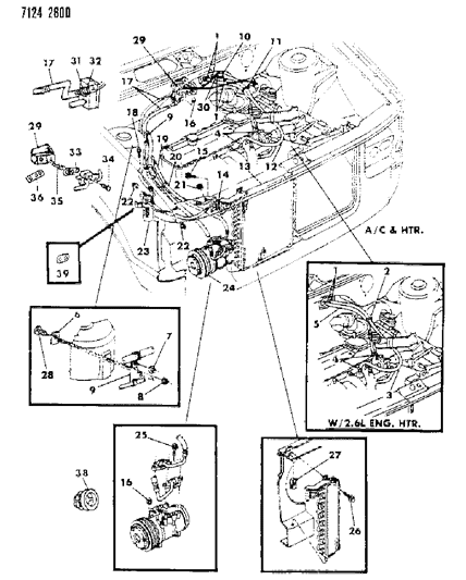 1987 Dodge Caravan Plumbing - A/C & Heater Diagram 2