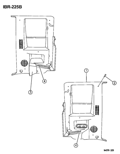 1995 Dodge Ram 3500 Panel Assembly , Quarter Trim, (With Or W/O Cup Holder) Diagram for 5FB87RD5