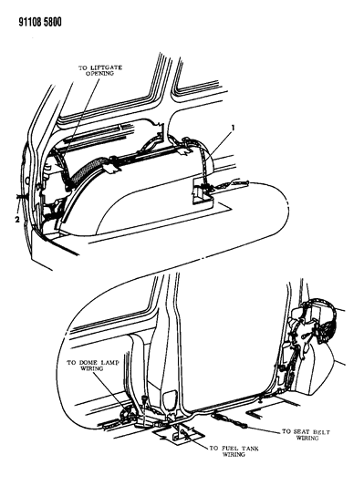 1991 Chrysler Town & Country Wiring - Body & Accessories Diagram