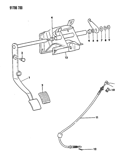 1991 Dodge Ram 50 Clutch Pedal Diagram 1