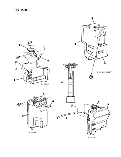 1986 Chrysler Town & Country Coolant Reserve Tank Diagram