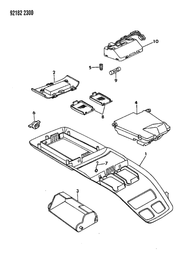 1992 Dodge Daytona Console, Overhead Diagram