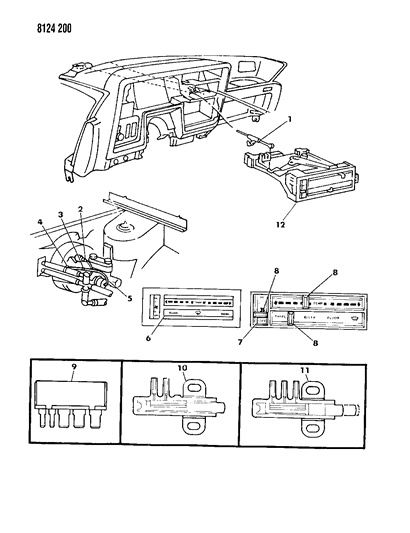 1988 Chrysler Town & Country Controls, Heater Diagram