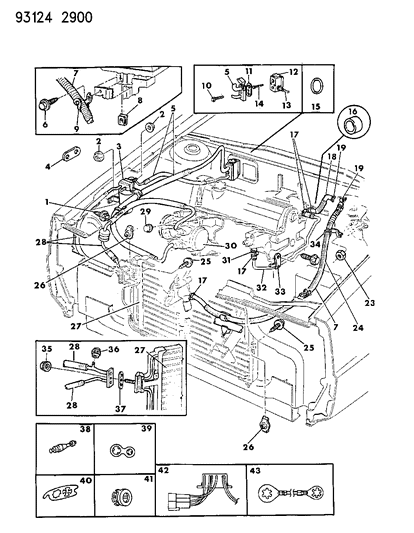 1993 Dodge Dynasty Plumbing - A/C & Heater Diagram 3