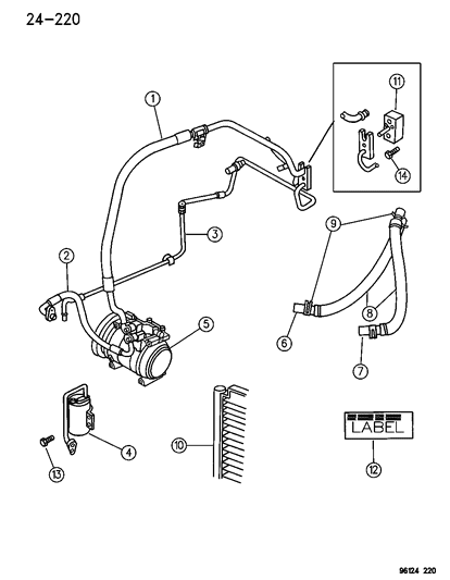 1996 Dodge Caravan Plumbing - Heater & A/C Diagram 2