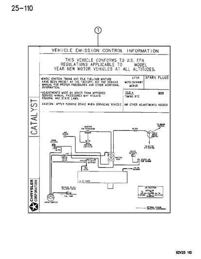 1993 Dodge Viper Emissions ADJ/RTG Diagram Diagram for 4763567