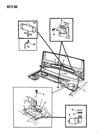 1990 Dodge Omni Windshield Washer System Diagram