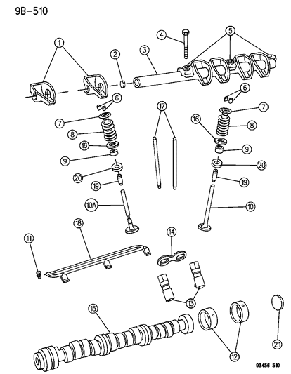1996 Dodge Intrepid Camshaft & Valves Diagram 1