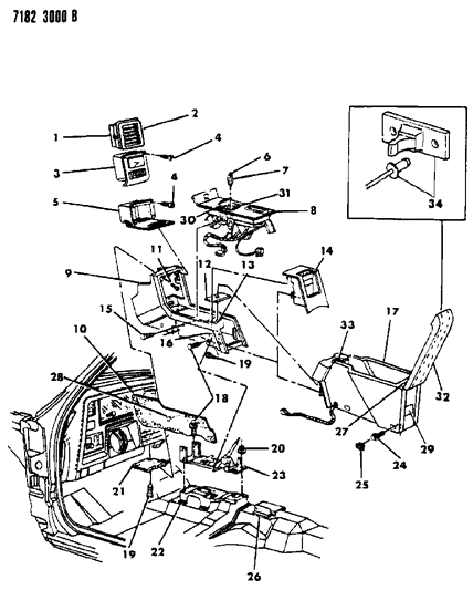 1987 Chrysler LeBaron Console Diagram