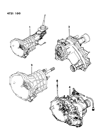 1984 Dodge Conquest Transmission, Transaxle, Transfer Case, Assemblies manual Trans., And Gasket Packages Diagram