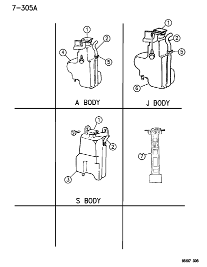 1995 Chrysler Town & Country Coolant Reserve Tank Diagram
