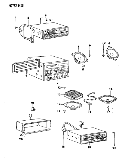 1993 Dodge Colt Radio, Tape Deck And Speakers Diagram