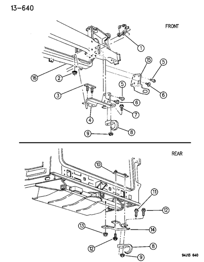 1994 Jeep Grand Cherokee Plate-Tow Hook Diagram for 52057823