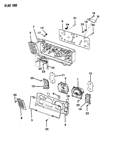 1993 Jeep Cherokee Lens Diagram for 83504256