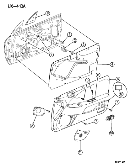 1996 Chrysler Sebring Door Panel Diagram