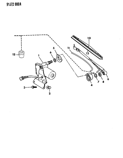 1992 Jeep Cherokee Seal-O-Ri-Ng LIFTGATE WIPER Motor Diagram for 55005126