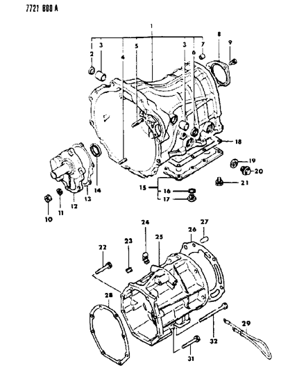 1988 Chrysler Conquest RETAINER-M/T Case Rear Bearing Diagram for MD727578