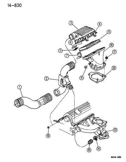 1995 Chrysler Town & Country Air Cleaner Diagram 1