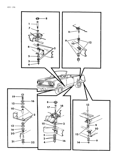 1985 Dodge D250 Body Hold Down Diagram
